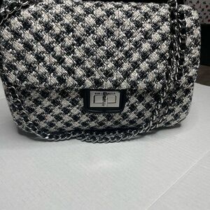 Karl Lagerfeld Monochrome Tweed Shoulder Bag